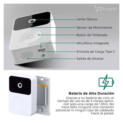 TIMBRE CAMARA WIFI CON SENSOR DE MOVIMIENTO Y VISIÓN NOCTURNA + ENVÍO GRATIS